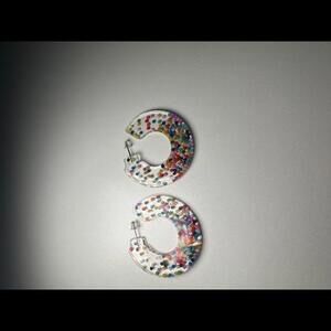 Acrylic Hoop Earrings With Sprinkles‎